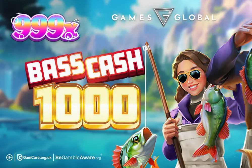 Bass Cash 1000 slot game interface na may tema ng pangingisda
